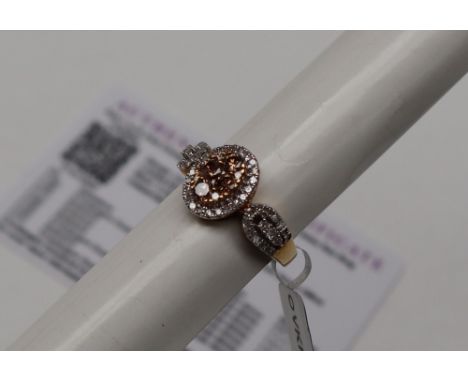 Gemporia - A 9ct gold diamond ring, set with round cut diamonds totalling 3/4ct, to a 9ct gold setting and shank, size L to M