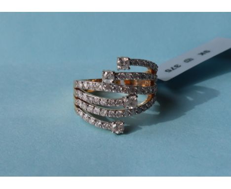 Gemporia - A 9ct gold Tomas Rae diamond ring, set with round cut diamonds totalling 1.45ct, to a 9ct gold setting and shank, 