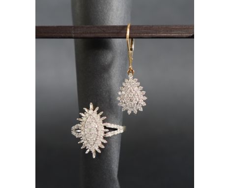 Gemporia - A pair of 9ct gold Tomas Rae diamond earrings, set with round cut diamonds totalling 1ct, to 9ct gold settings, to