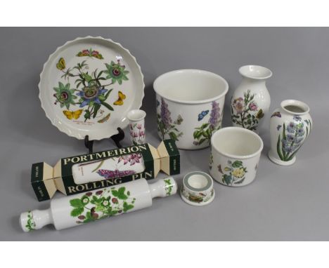 A Collection of Portmeirion China to comprise Large Pot, Rolling Pin, Flan Dish Etc 