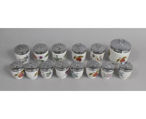 A Collection of Fourteen Various Royal Worcester Egg Coddlers 