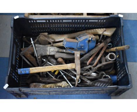 A Collection of Vintage and Later tools to include Vice, Hammers Etc 