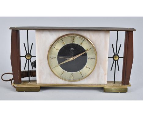A 1960s Metamec Mantel Clock with Electric Movement, 29cms Wide 
