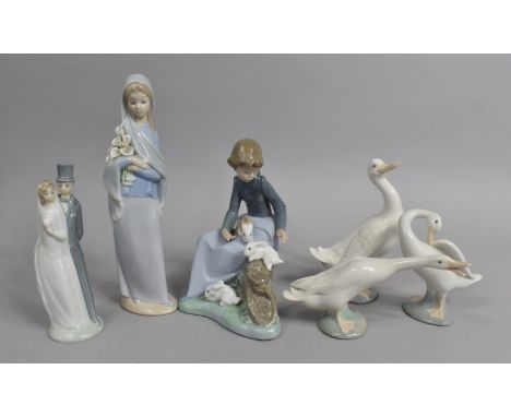 A Collection of Various Spanish Ornaments to comprise Nao, Lladro Etc 