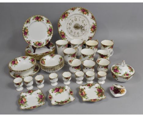 A Collection of Royal Albert Old Country Roses China to comprise Side Plates, Bowls, Lidded Pots, Egg Cups and Mugs Etc (Cond
