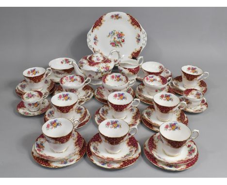 A Paragon Rockingham Pattern Tea Service to comprise Eight Cups, Three Further Examples, Two Coffee Cans, Teapot, Milk Jug, S