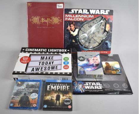 A Collection of Starwars, Star Trek, Buffy the Vampire Slayer Ephemera together with Cinematic Light Box, Blue Ray Discs 