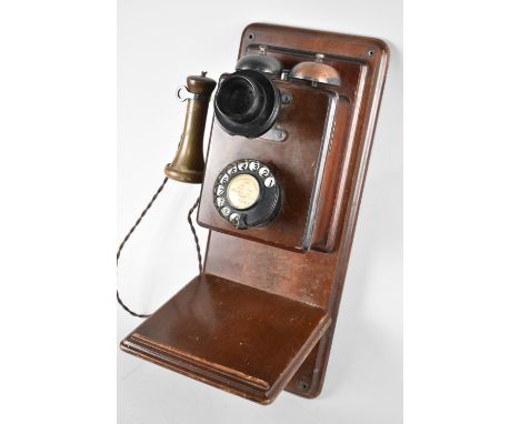 A Vintage Wall Hanging Telephone, Untested, 50cms High 