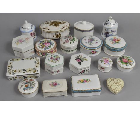 A Collection of Vrios Lidded Ceramic Boxes to comprise Examples by Spode, Coalport, Portmeirion, Wedgwood Etc 