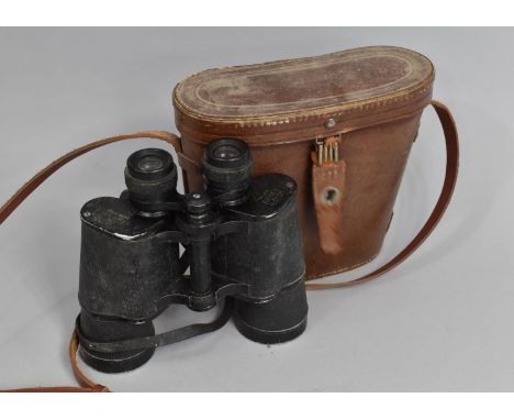 A Pair of Vintage Leather Cased Binoculars by Kraft 