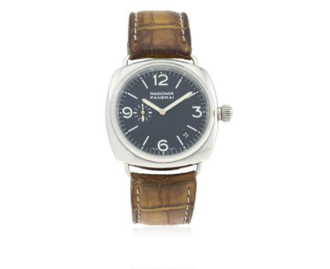 A RARE GENTLEMAN'S 18K SOLID WHITE GOLD PANERAI RADIOMIR 40MM WRIST WATCH CIRCA 2000, REF. PAM 62 C SERIES LIMITED TO 500 PIE