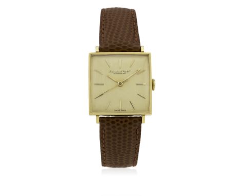 A GENTLEMAN'S 18K SOLID GOLD IWC SCHAFFHAUSEN WRIST WATCH CIRCA 1960s, REF. 1313&nbsp;
D: Champagne dial with gilt batons &am