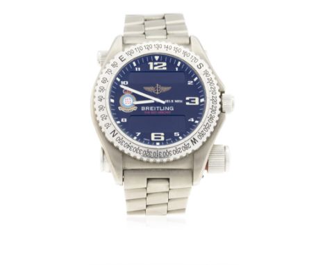 A RARE GENTLEMAN'S TITANIUM BREITLING EMERGENCY BRACELET WATCH DATED 2009, REF. E76321 MADE FOR THE RED ARROWS, CONSIGNED &am