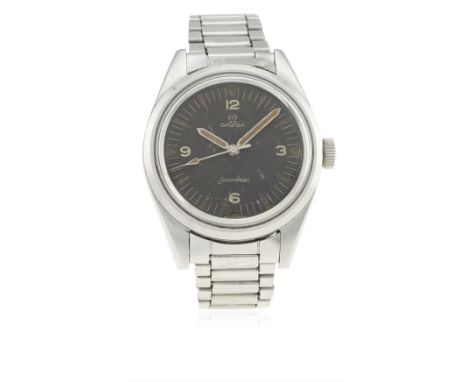 A RARE GENTLEMAN'S STAINLESS STEEL OMEGA SEAMASTER P.A.F. BRACELET WATCH DATED 1964, REF. ST 135.004 DELIVERED TO THE PAKISTA