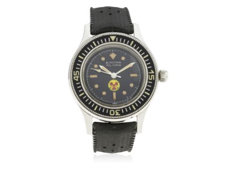 AN EXTREMELY RARE GENTLEMAN'S STAINLESS STEEL BLANCPAIN FIFTY FATHOMS DIVERS WRIST WATCH CIRCA 1960s 
D: Black dial with lumi