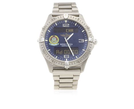 A RARE GENTLEMAN'S TITANIUM BREITLING AEROSPACE BRACELET WATCH CIRCA 2000, REF. E56062 COMMISSIONED BY THE UNITED ARAB EMIRAT