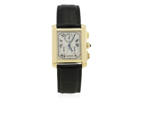 
    A GENTLEMAN'S 18K SOLID GOLD CARTIER TANK FRANCAISE CHRONOGRAPH WRIST WATCH CIRCA 2004, REF. 1830&nbsp;
    D: Silver di