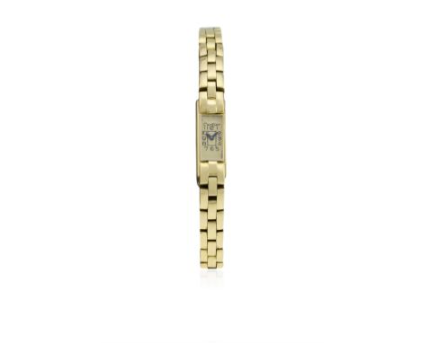 A FINE &amp; RARE LADIES 18K SOLID GOLD CARTIER EUROPEAN WATCH &amp; CLOCK CO BACK WIND BRACELET WATCH CIRCA 1930s, REF. 1854