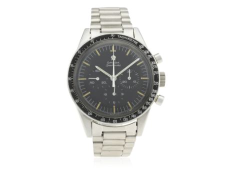 A RARE GENTLEMAN'S STAINLESS STEEL OMEGA SPEEDMASTER "ED WHITE" CHRONOGRAPH BRACELET WATCH CIRCA 1965, REF. ST 105.003-65
D: 