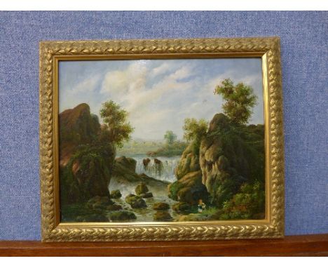 R. Timothy, landscape, oil on board, framed