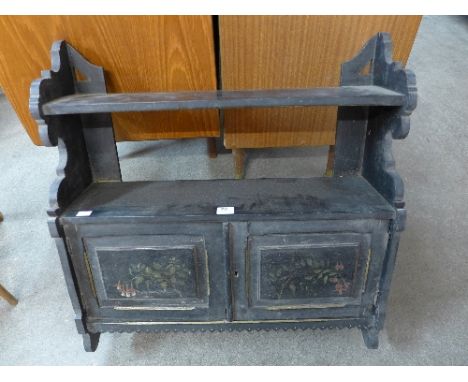 A Victorian Aesthetic Movement ebonised wall shelf