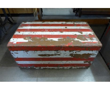 A painted pine tool box