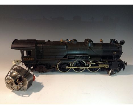 KTM Scale Models - an O gauge 4-6-0 K-4 Pennsylvania Rail Roads, two rail brass locomotive, black livery, Juanita Shops 2-192