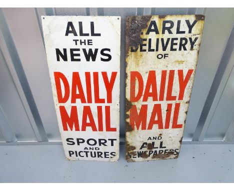 Pair of enamel DAILY MAIL (12" x 30" each) - enamel single sided advertising signs