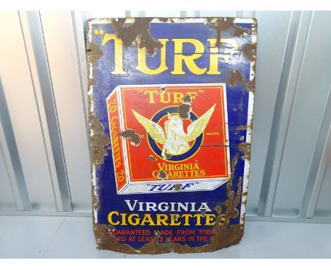 TURF 'Virginia Cigarettes' (24" x 36") enamel single sided advertising sign