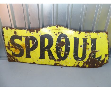 SPROUL (62" x 24" at widest point) - enamel single sided advertising sign