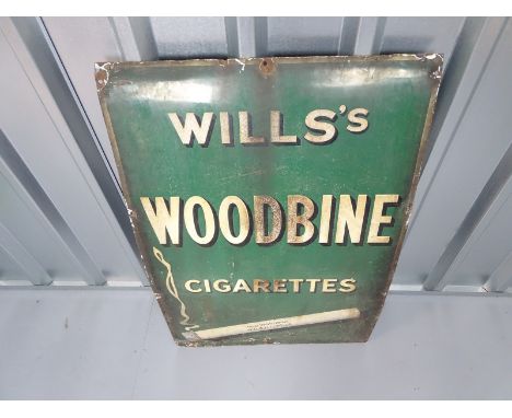 WILL'S WOODBINE CIGARETTES (24" x 36") - enamel single sided advertising sign
