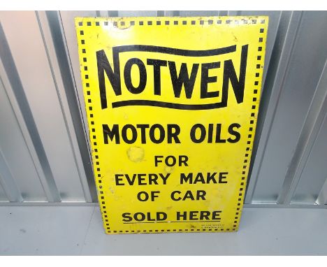 NOTWEN MOTOR OILS (24" x 36") - enamel single sided advertising sign