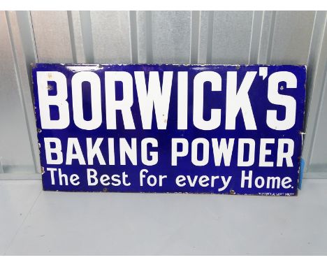 BORWICK'S BAKING POWDER (36" x 18") - enamel single sided advertising sign