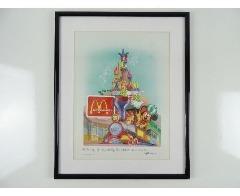 MCDONALDS: DISNEYLAND PARIS - Framed and glazed limited edition print 8/30 - 'It's the magic of our partnership that makes th