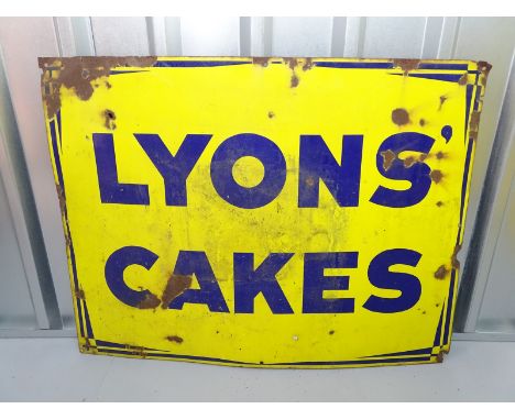 LYONS CAKES (39" x 30")- enamel single sided advertising sign