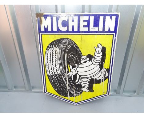 MICHELIN (24" x 32" at widest point) - enamel single sided flanged advertising sign