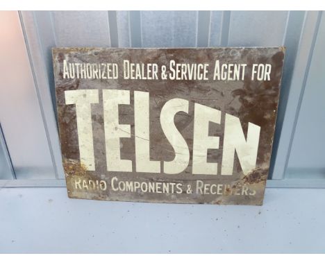 TELSEN (20" x 15")radio components enamel double sided advertising sign