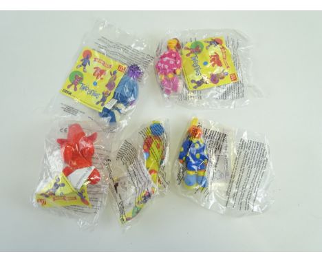 MCDONALDS: HAPPY MEAL TOYS - Tweenies (2001) - complete set of 5 individually sealed figures (soft body / hard head)