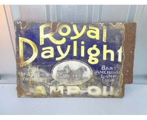 ROYAL DAYLIGHT (22.5" x 15")- lamp oil enamel double sided advertising sign