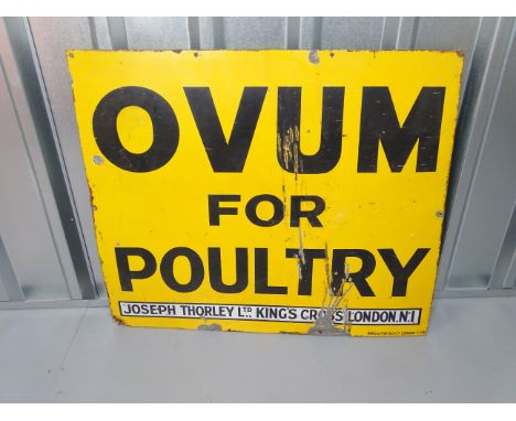 JOSEPH THORLEY LTD 'Ovum for Poultry' (32" x 27") enamel single sided advertising sign