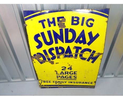 SUNDAY DISPATCH (30" x 40")- enamel single sided advertising sign