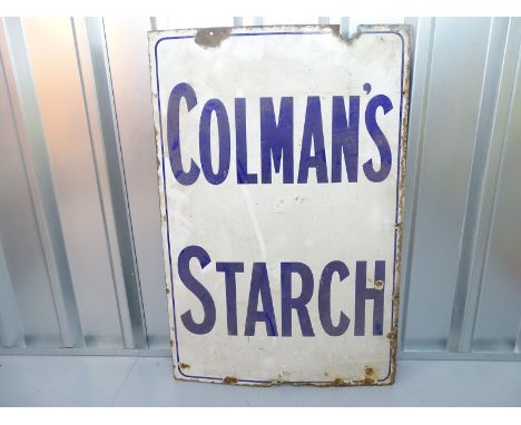 COLMAN'S STARCH  (24" x 36") - enamel single sided advertising sign - NB This cannot be sent by standard parcel courier, will