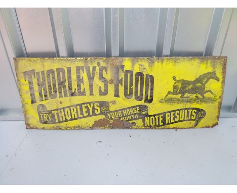 THORLEY'S FOOD (33" x 12") - enamel single sided advertising sign