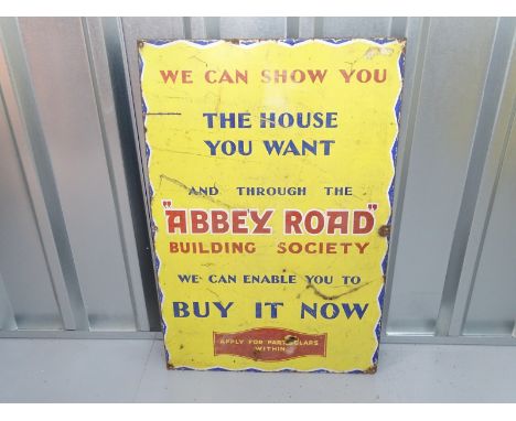 ABBEY ROAD Building Society (20" x 30") - enamel single sided advertising sign