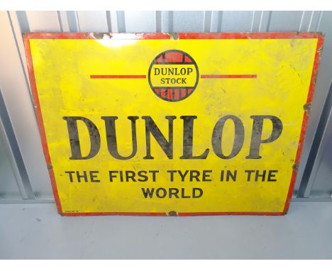 DUNLOP (48" x 36")- enamel single sided advertising sign