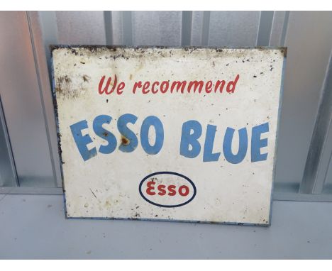 ESSO BLUE (22" x 18") flanged two-sided enamel advertising sign