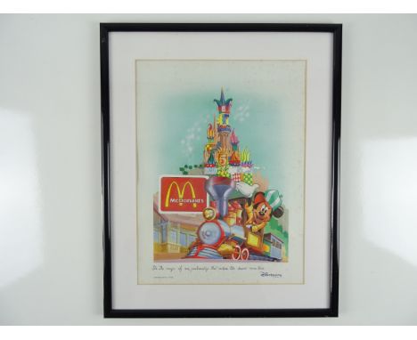 MCDONALDS: DISNEYLAND PARIS - Framed and glazed limited edition print 10/30 - 'It's the magic of our partnership that makes t