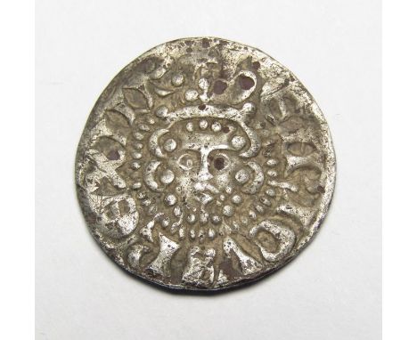 Henry III Penny Circa, 1248-50 AD. Silver, 1.34 g, 17.19 mm. Crowned facing bust, HENRICVS REX III. R. Cross with pellets in 