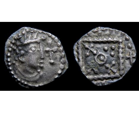Anglo-Saxon Sceatta, Series G.Secondary phase, circa, 710-760 AD. Silver, 13mm, 1.02g. Diademed bust right, cross in front. R