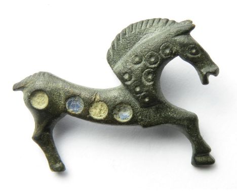 Roman Horse Brooch Circa, 2nd century AD. Copper-alloy, 28mm x 22mm, 4.2g. A zoomorphic plate brooch in the form of a horse, 